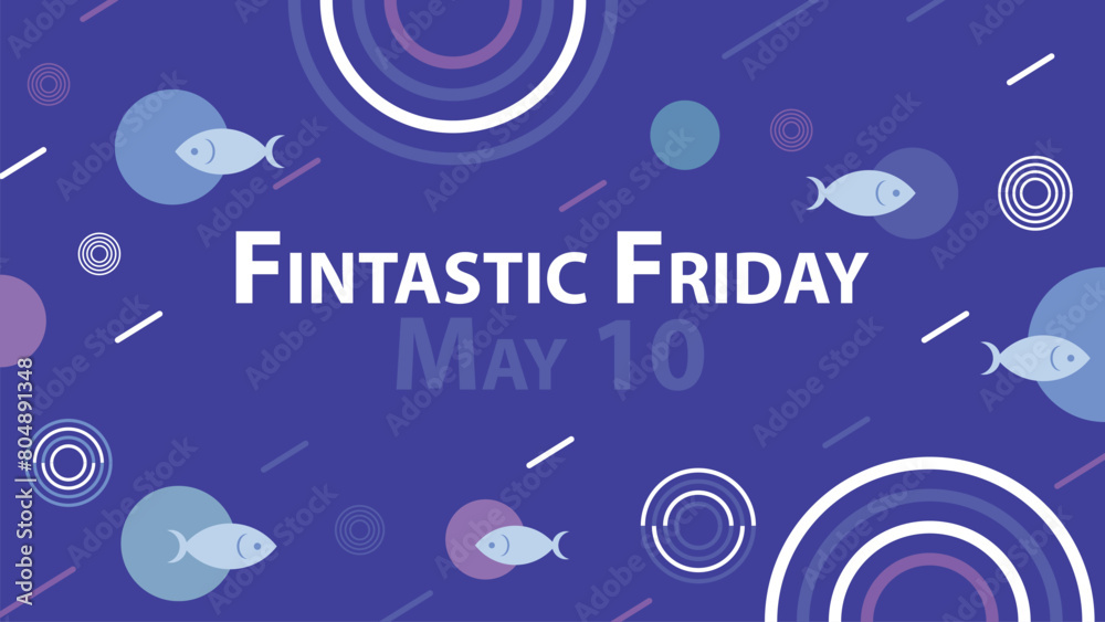 Obraz premium Fintastic Friday vector banner design illustration