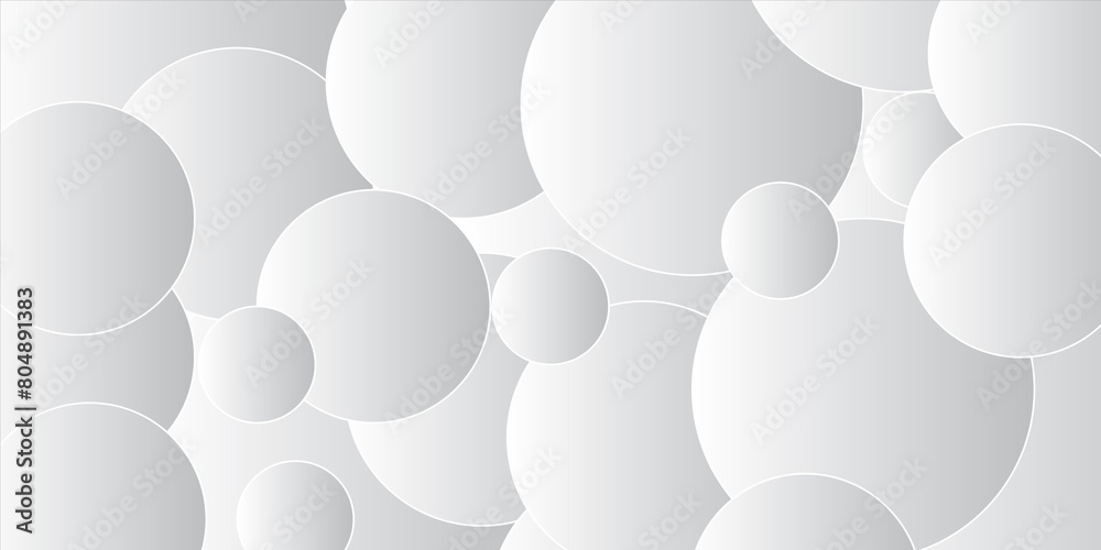 Pile of geometric pattern of circles. a gray and gradient background. graphic style concept technology backdrop.