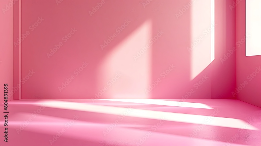Soft pink studio background with direct lighting. Empty room with monochromatic wall and floor, spot light and shadow. for product presentation, realistic template of photography space. Generative Ai Soft pink studio background with direct lighting. Empty room with monochromatic wall and floor, spot light and shadow. for product presentation, realistic template of photography space. Generative Ai