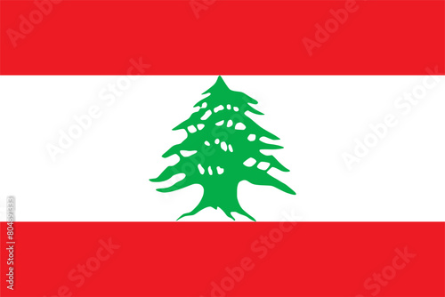 National Lebanon flag. Vector illustration