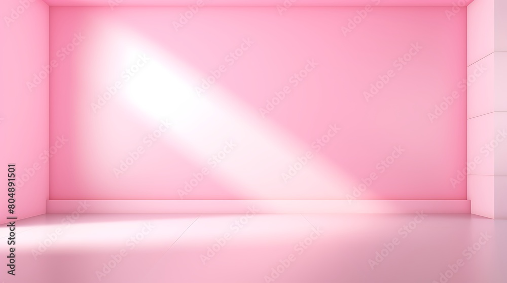 Soft pink studio background with direct lighting. Empty room with monochromatic wall and floor, spot light and shadow. for product presentation, realistic template of photography space. Generative Ai Soft pink studio background with direct lighting. Empty room with monochromatic wall and floor, spot light and shadow. for product presentation, realistic template of photography space. Generative Ai