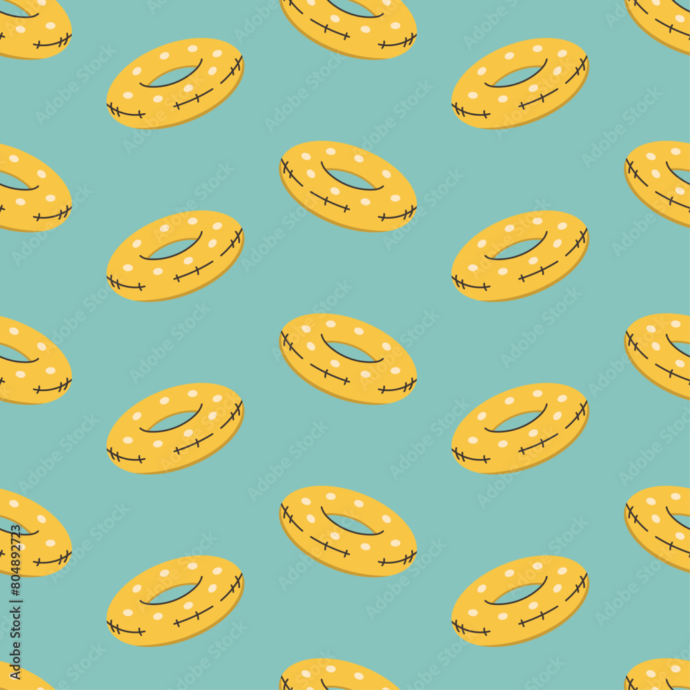 swim ring floaties summer seamless pattern vector hand drawn swim ring floaties summer seamless pattern vector hand drawn
