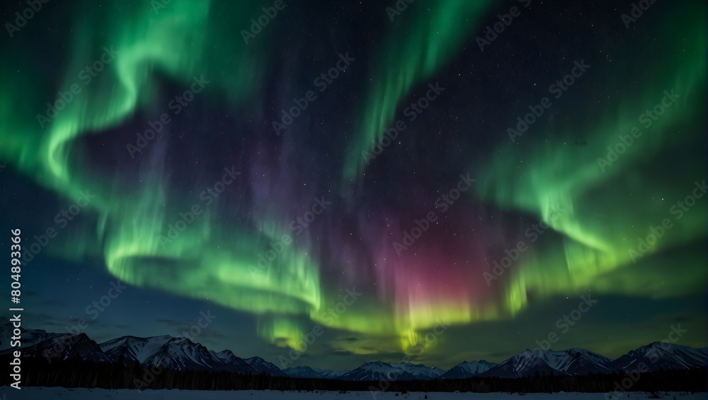The luminous spectacle of the Northern Lights painting the polar sky with ribbons of color ai_generated