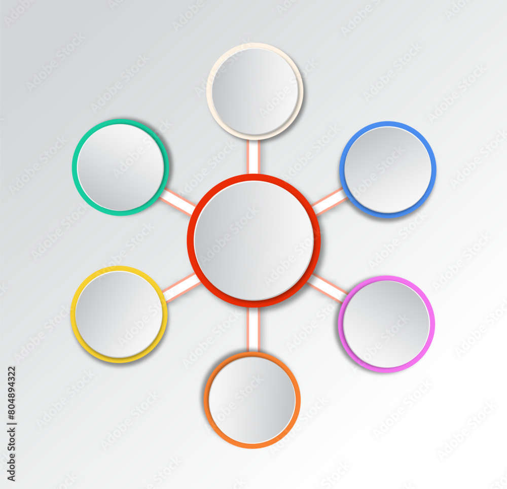 Simple Blank Infographic One Big and Five Small Circles Simple Blank Infographic One Big and Five Small Circles