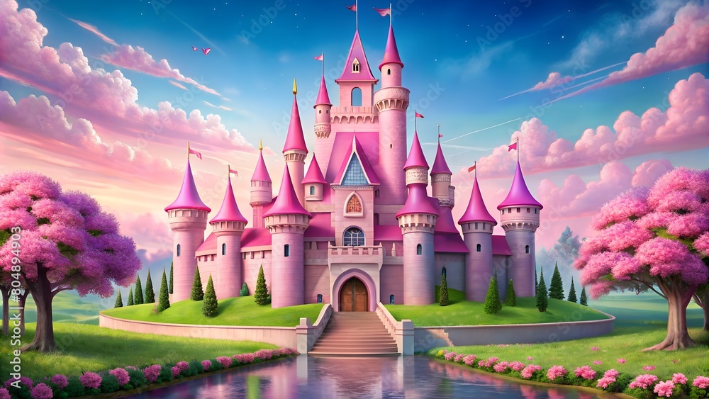 Enchanting Pink Princess Castle Conjures Fairy-tale Dreams in Majestic Beauty Enchanting Pink Princess Castle Conjures Fairy-tale Dreams in Majestic Beauty