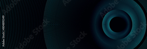 Abstract glowing neon wave on black background. Shiny dynamic wavy lines. Halftone gradient pattern. Modern liquid shape. 