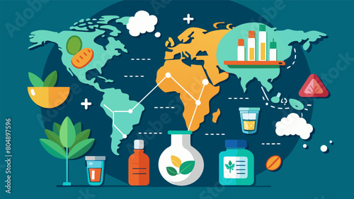 An infographic showcasing the rising popularity of ayurvedic medicine in South America and Africa..