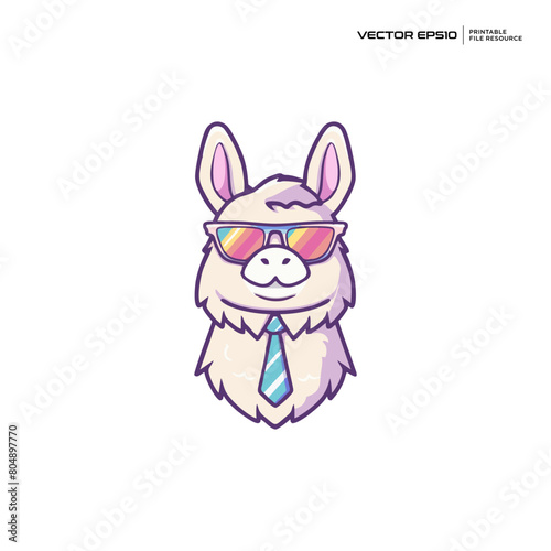 cute alpaca boss, businessman, character, mascot, logo, design, illustration, eps 10 © mochiro