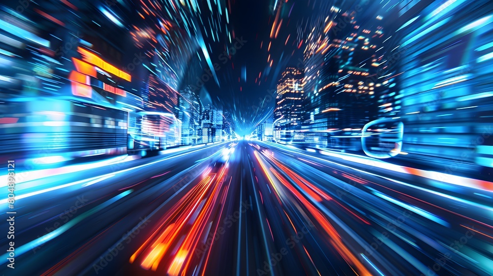 digital data flow on road in concept of program coding with graphic creating vision of fast speed transfer to show digital transformation , disruptive innovation digital data flow on road in concept of program coding with graphic creating vision of fast speed transfer to show digital transformation , disruptive innovation