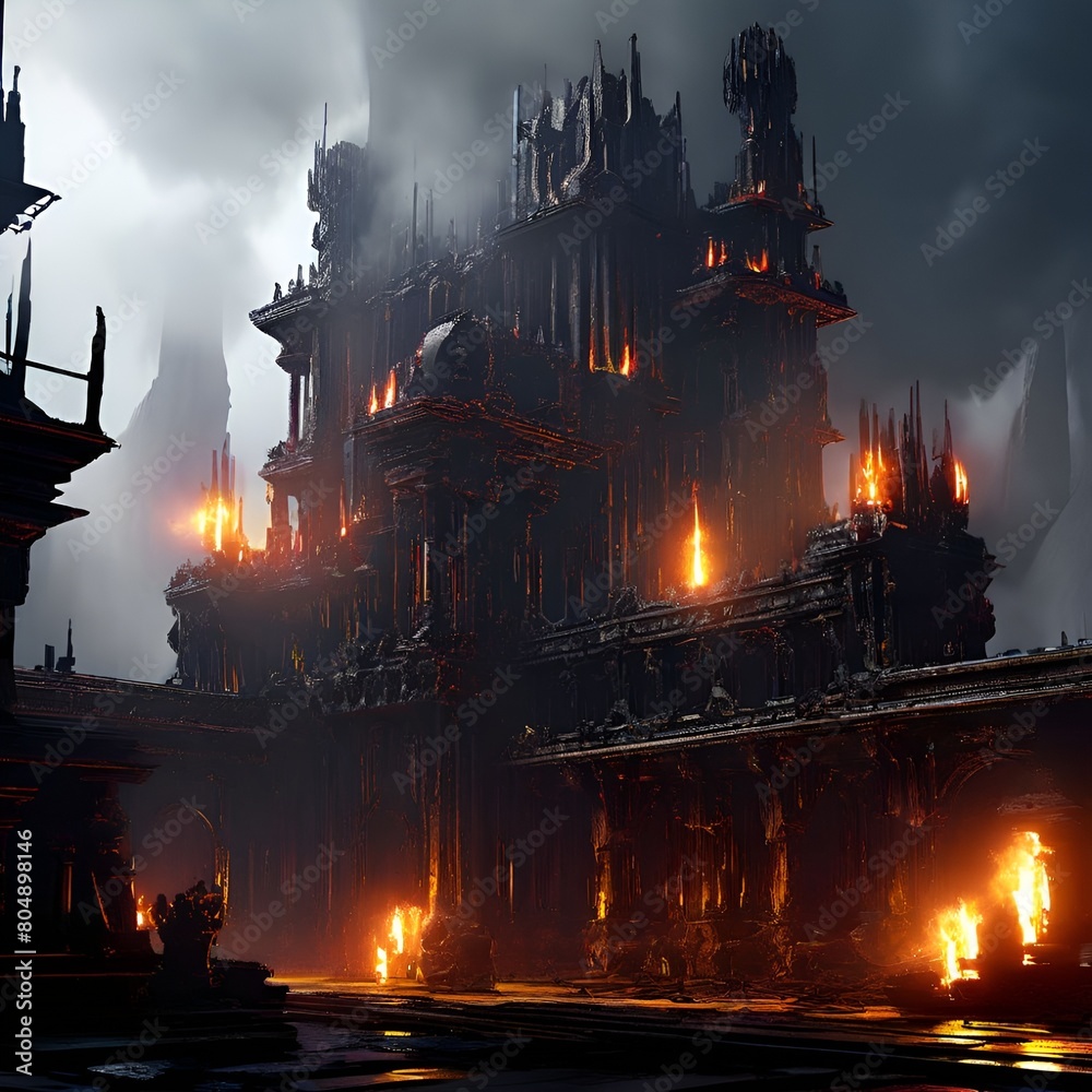 Fire castle | Horror castle with fire light | Smoky Castle Fire castle | Horror castle with fire light | Smoky Castle