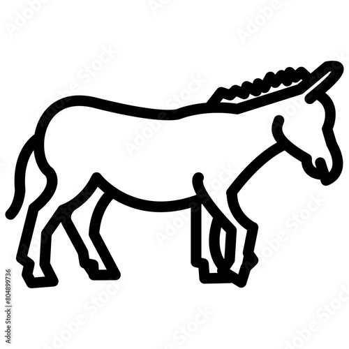 donkey outline vector icon