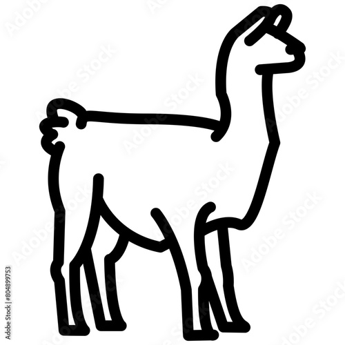 llama outline vector icon