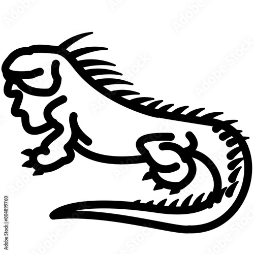 iguana outline vector icon