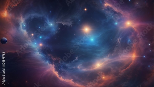 A vibrant, cosmic canvas of stars and nebulae abstract celestial background design