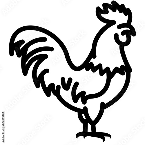 rooster outline vector icon