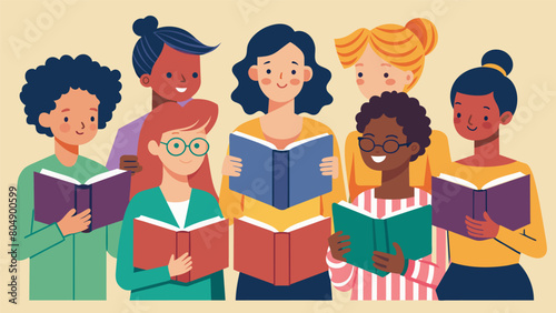Each member of the Secondhand Book Club took their turn choosing the next book leading to an eclectic mix of reads that sparked lively discussions.. Vector illustration