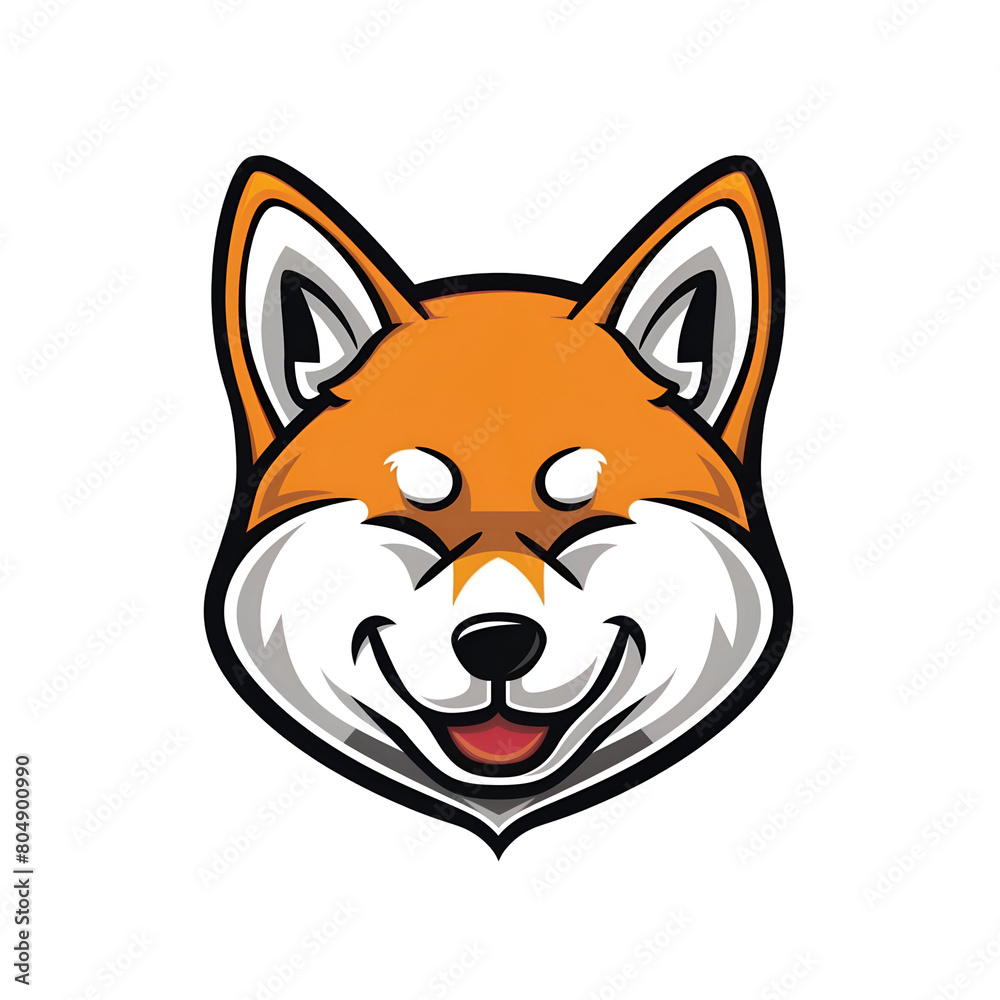 Naklejka premium Shiba inu dog mascot logo