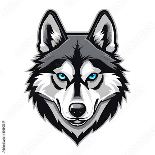 Siberian husky mascot logo