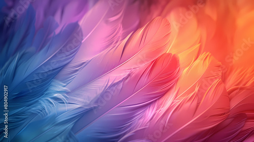 Background of soft and blurred chicken feathers in beautiful colors Vector illustration