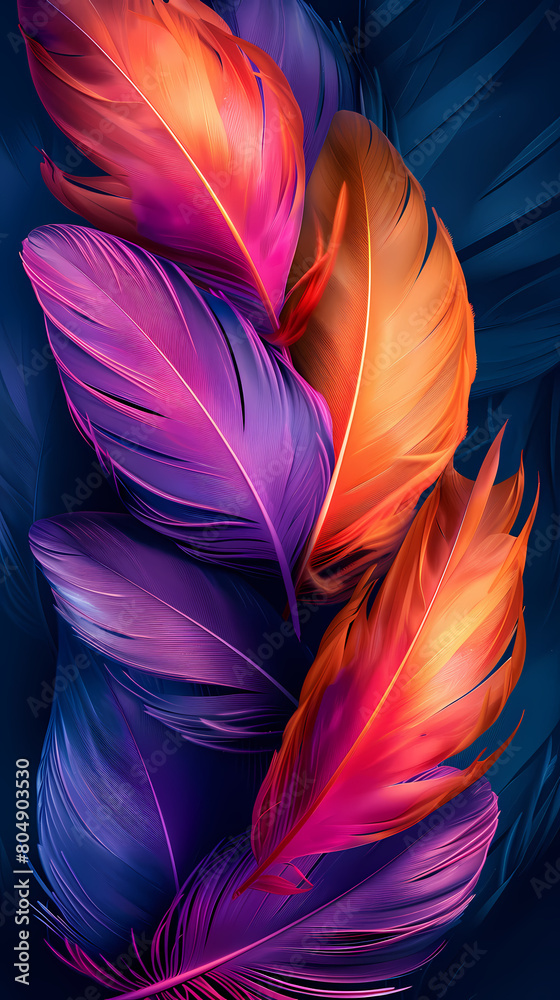 Fototapeta premium Background of soft and blurred chicken feathers in beautiful colors,Vector illustration