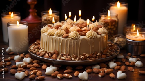 christmas cake with candles