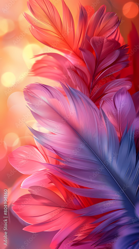 Fototapeta premium Background of soft and blurred chicken feathers in beautiful colors,Vector illustration