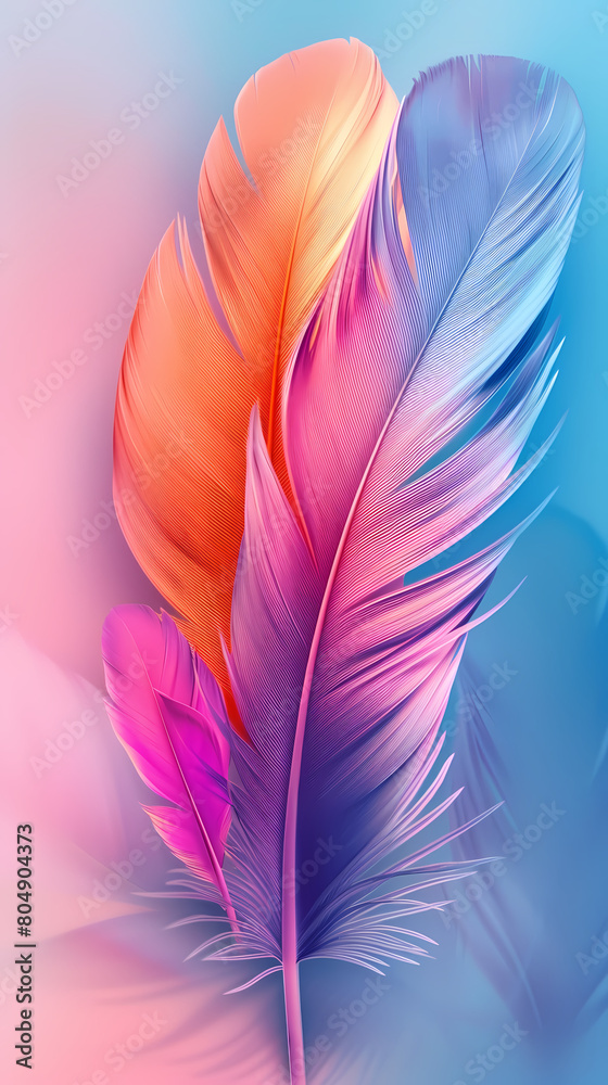 Naklejka premium Background of soft and blurred chicken feathers in beautiful colors,Vector illustration