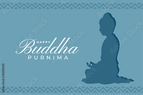 happy buddha purnima festive card in papercut style
