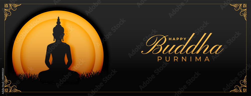 hindu traditional gautam buddha purnima wishes banner design
