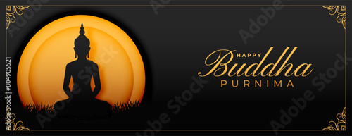 hindu traditional gautam buddha purnima wishes banner design