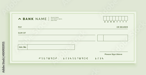 simple bank cheque voucher template design
