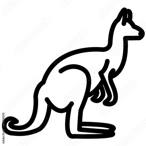 kangaroo outline vector icon
