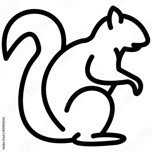 squirrel outline vector icon