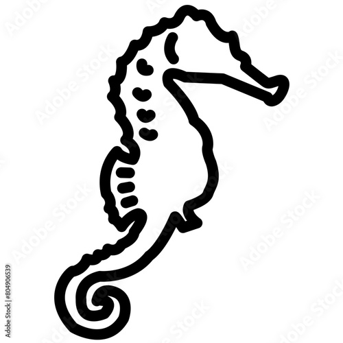 seahorse outline vector icon