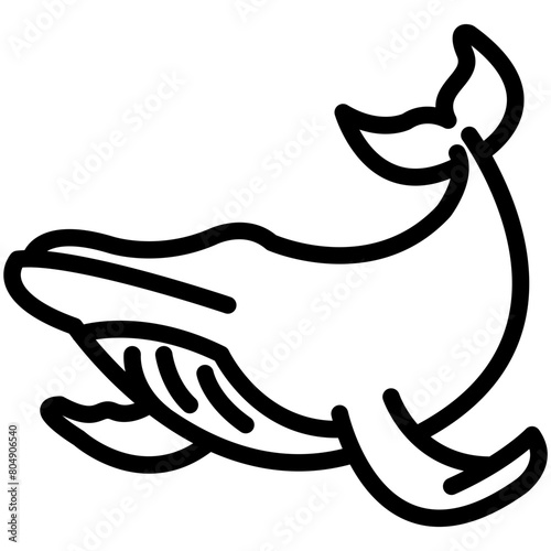 whale outline vector icon