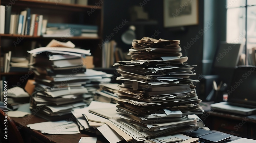 stacks of papers in the office stacks of papers in the office
