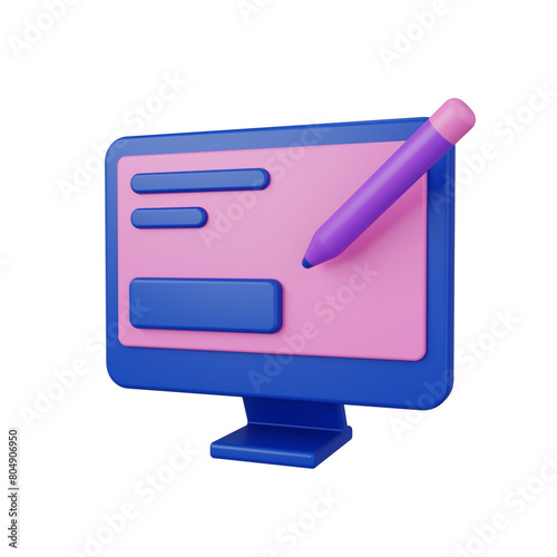 Fototapeta computer 3d render icon