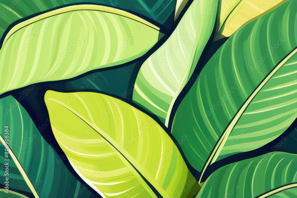 Banana leaf pattern background design Banana leaf pattern background design