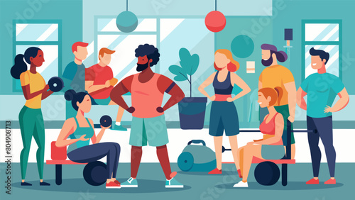 The gyms social area buzzes with members sharing and discussing their latest intimidating encounters and success stories..