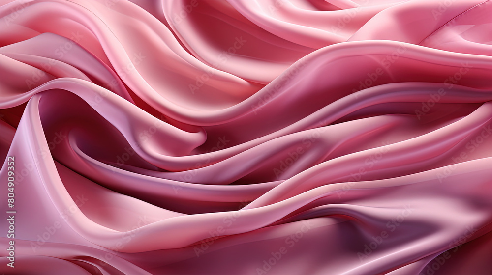 Fluttering Pink Color Fabric in Space With Delicate Folds on Blurry Background Fluttering Pink Color Fabric in Space With Delicate Folds on Blurry Background