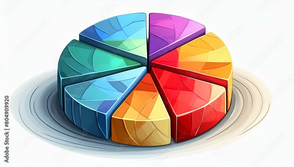 Colorful Business Insights: Abstract Pie Chart Representation