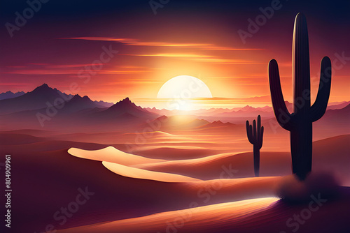 Sunset over the desert