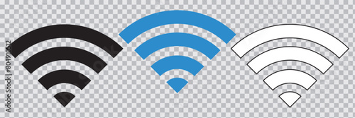 Wireless and wifi icon. Wi-fi signal symbol. Internet Connection. Remote internet access collection - stock vector.