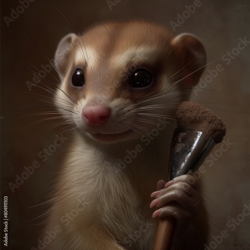 weasel doing makeup photo