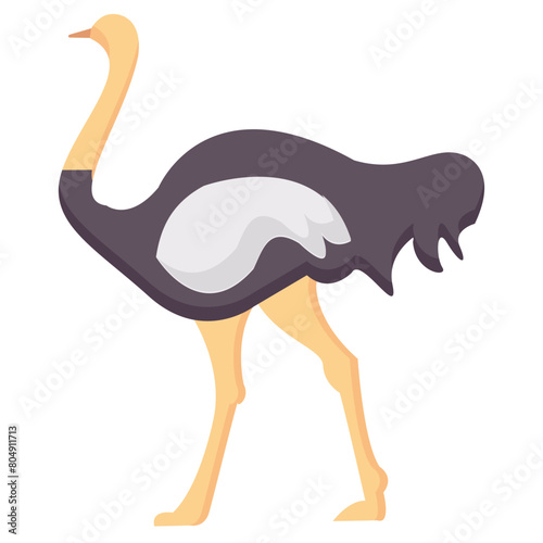 ostrich flat vector icon