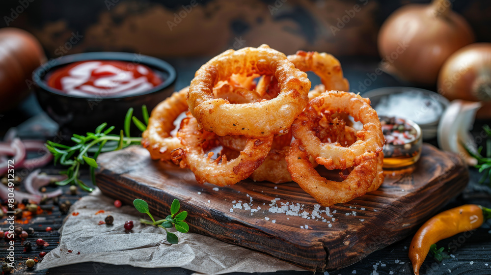 Beautiful picture of tasty onion rings