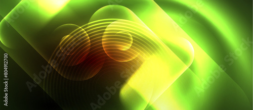 An electric blue and yellow glowing swirl on a black background resembling an underwater plant. This artistic pattern captivates viewers with its macro photography aesthetic