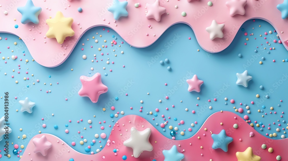 Kids template background with cute abstract geometric designs