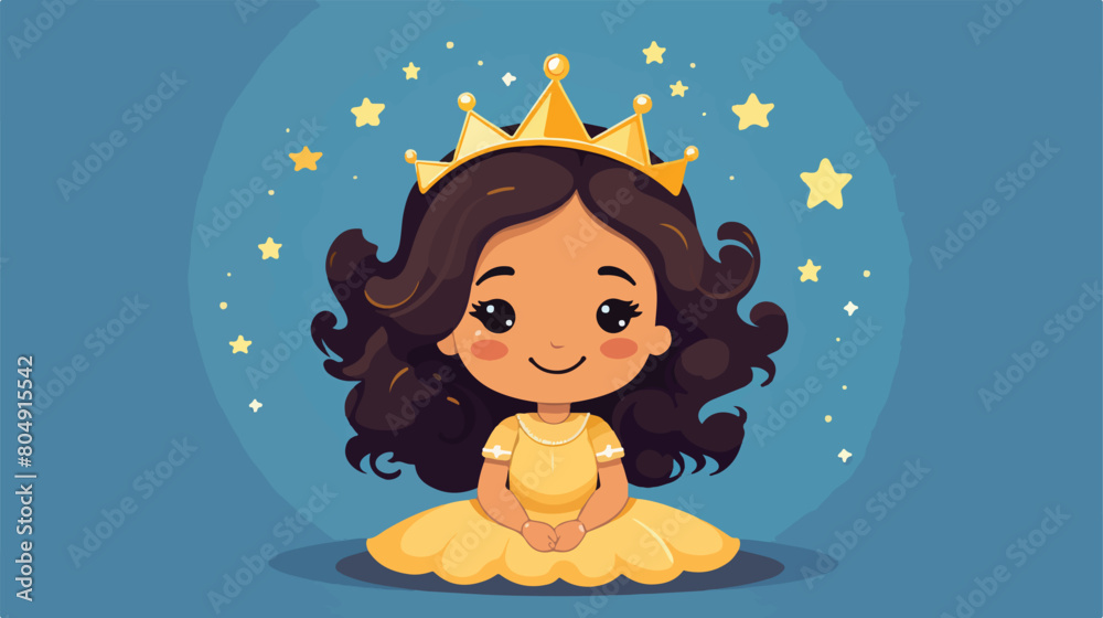 cute princess tiny small girl with golden crown 