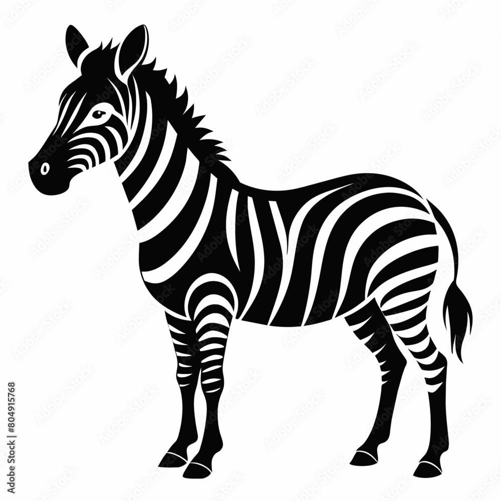 zebra vector art illustration flat style (14)